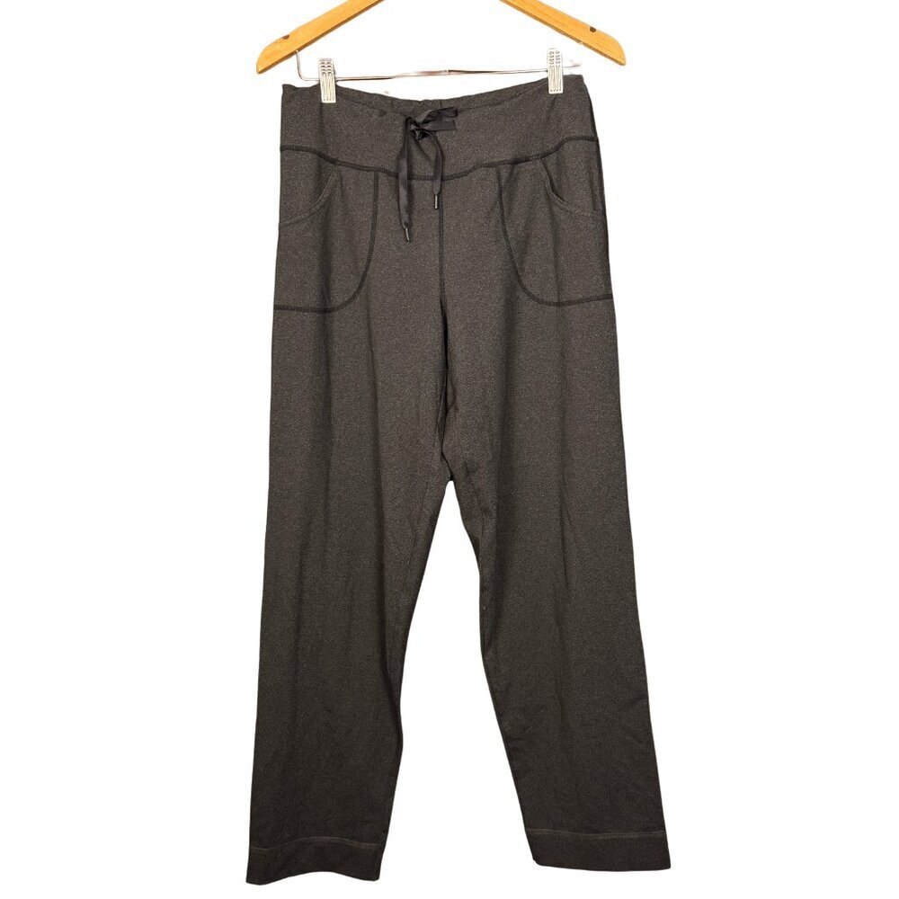 Lululemon Tall Relaxed Fit Lounge Pants Size 8 Dark Gray Drawstring Pockets